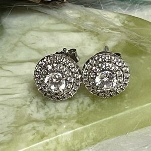Sterling Silver Classy Glam Stud Earrings